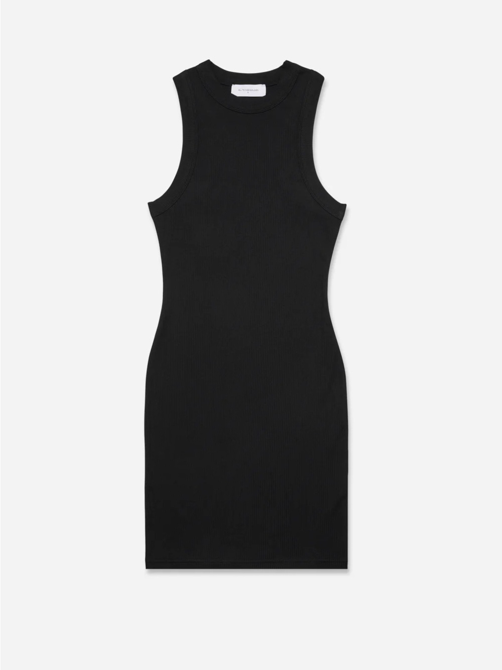 All Things Golden The Luxe Rib High Neck Mini Dress in Black
